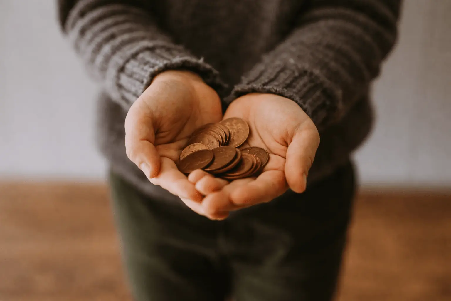 Pennies in the hand