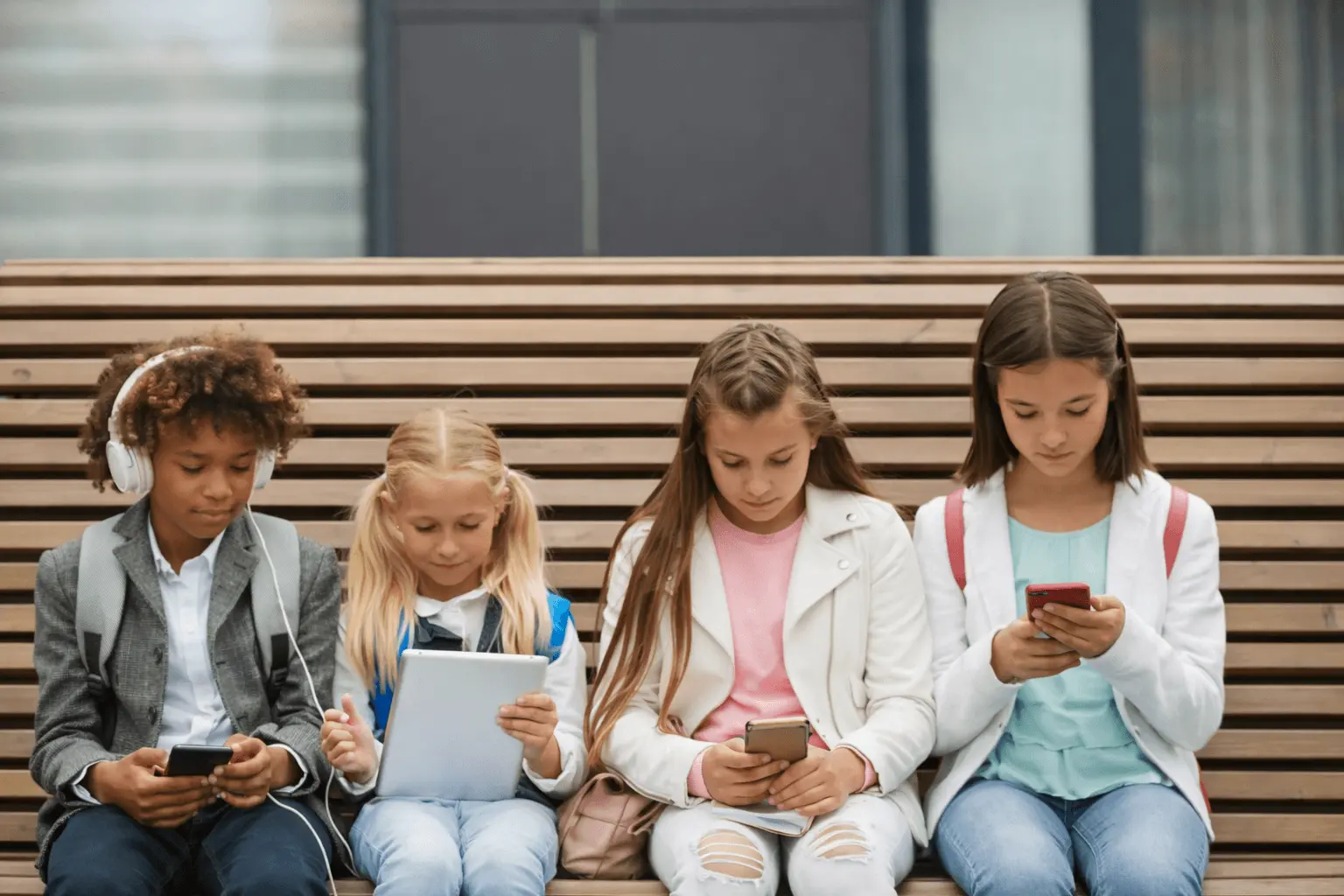 Kids using mobile phones
