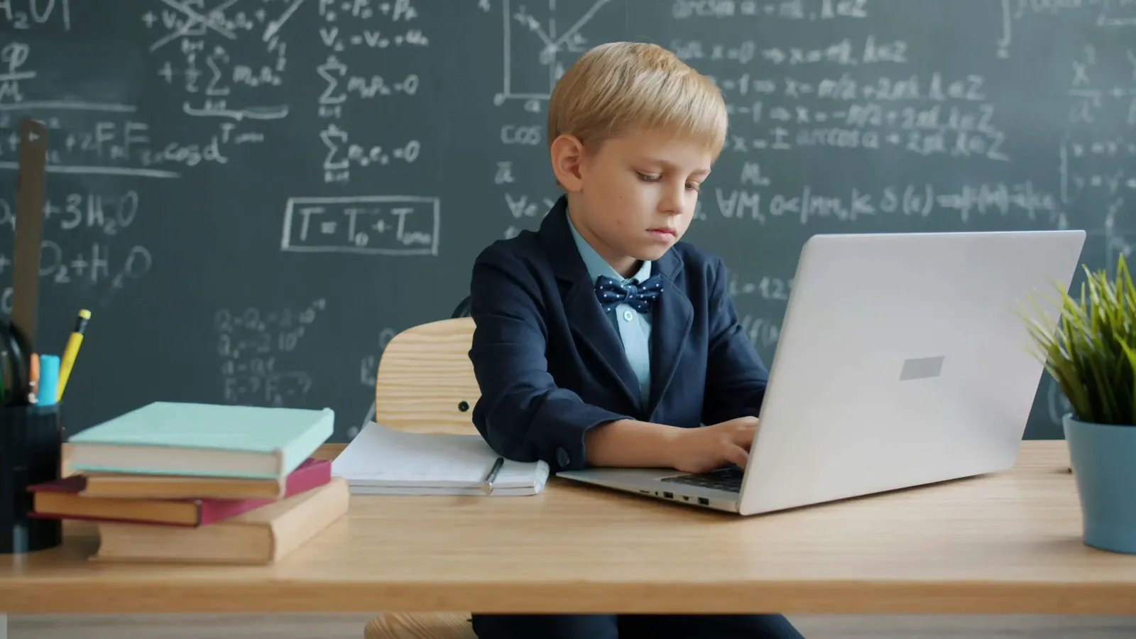 Kid doing his homework