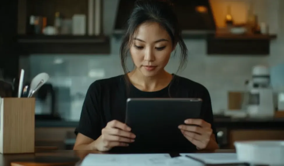 Woman working from home